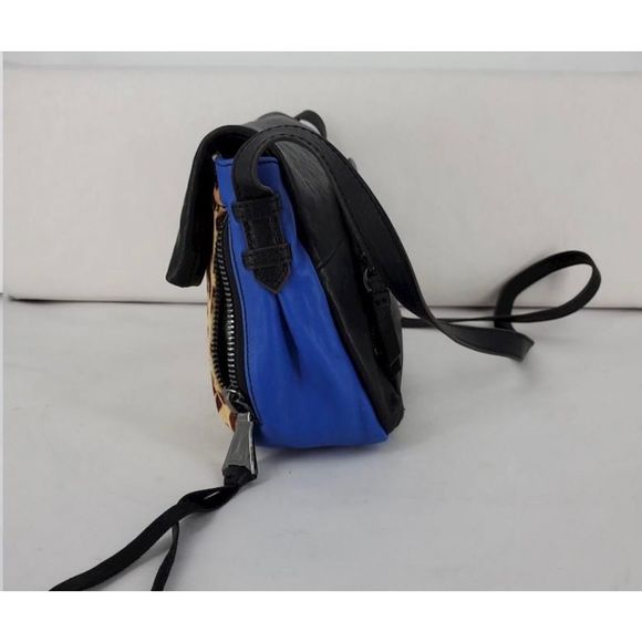 Aimee Kirstenberg Black Leopard Crossbody Bag Foldover Snap Closure - Picture 2 of 6